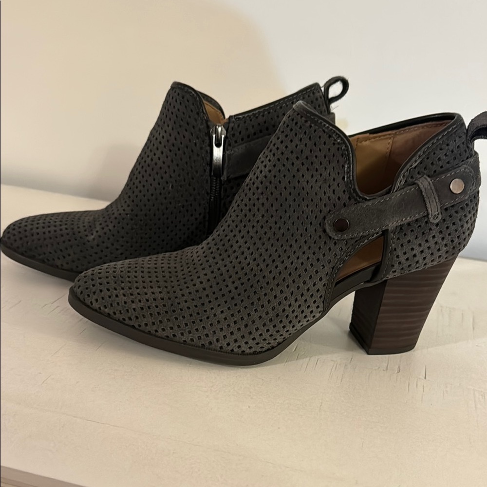 Franco Sarto Women's Perforated Ankle Boots - Gray